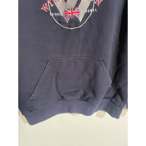 Wimbledon Tennis Apparel Navy Embroidered Pullover Hoodie Men’s M - Picture 5 of 10